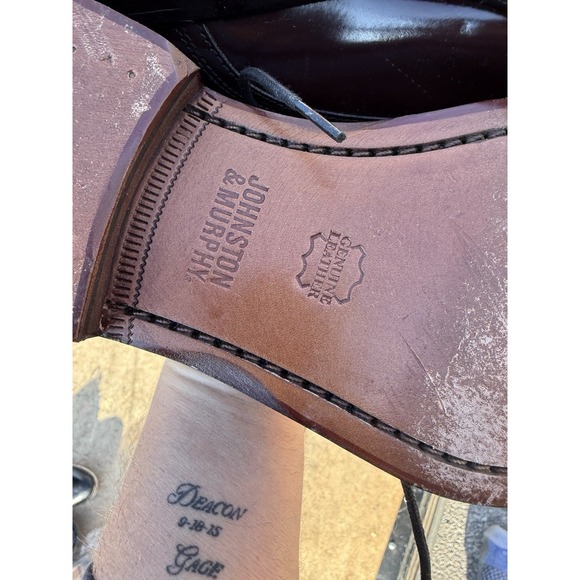 Johnston & Murphy 9.5D Oxblood Cap Toe Leather Dress Shoes - Picture 7 of 7